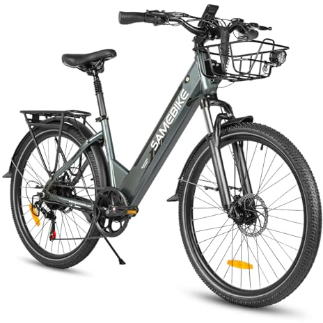 SAMEBIKE 26/27.5 Electric Bike for Adults EBike Commuter Electric Mountain Bike Electric Bicycle with 36V 15AH Removable Battery Electric Bikes for 7 Speed