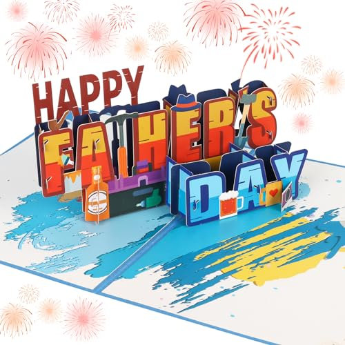 Happy Fathers Day Karte, Vatertag Karte Vatertag Geschenk 3D Pop Up Karte Geburtstagskarte mann Vatergeburtstagskarte Überraschung Pop-Up-Karte am Vatertag oder Geburtstag