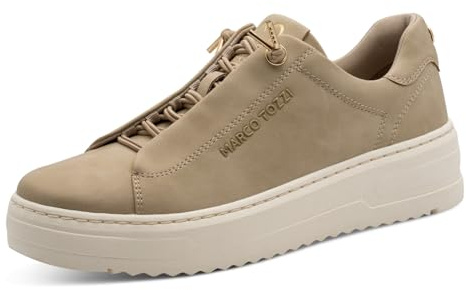 MARCO TOZZI Damen Sneaker flach mit Schnürsenkeln Elegant, Beige (Dune), 38 EU