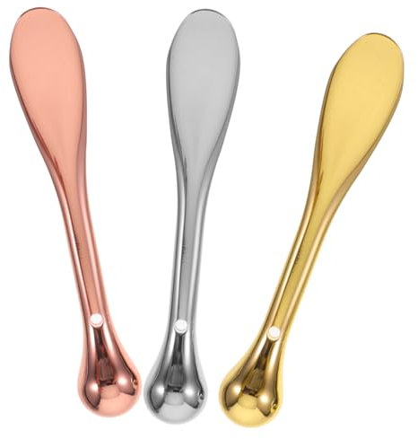 WOONEKY 3stücke Augencreme Stick Und Massagewerkzeug Hautpflege-tool Für Augenpartie Zur Minderung Von Augenringen Und Müdigkeit Gold Roségold Und Silber