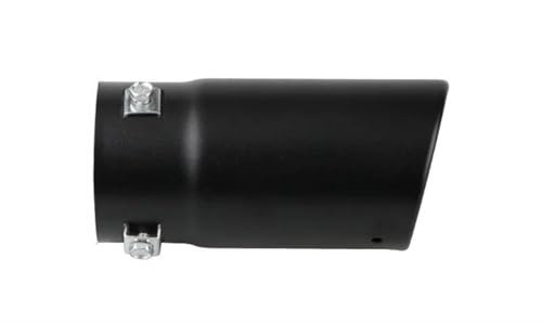 DZSQQGSDSF Endrohre 70mm Einlass 76mm Auslass Auto Auspuff Endschalldämpfer Spitze Edelstahl Silber Schwarz Auspuffspitzen Rohre Universal Auto Endrohr Auspuff(Black 1)