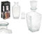 Set 2 Licorera Tallada Estrella. Jarra con Tapa de Vidrio, Jarra de Servicio de Whisky, Botella de Licor, Jarra de Cristal, Diseño atemporal (450 ml). Pack de 2 Unidades.