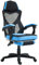 Vinsetto Chaise de Bureau Fauteuil Gaming Hauteur réglable Dossier roulettes pivotantes Repose-Pied Tissu en Maille 58L x 63l x 112-122H cm Bleu Noir