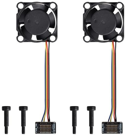 BCZAMD P1P P1S 3D Drucker Zubehör 2Pcs 5V Hotend Kühler Lüfter: Doppelte Kugellager 25×25×10mm/ 0.98x0.98x0.39inch 15500 RPM Lüfter nein Kompatibel mit X1 X1C und A1 Serie