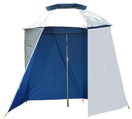 Paraguas Brolly - Tienda Lateral de Pesca con Protección UV, Tela Envolvente Impermeable, Diseño Inclinable con Sombrilla Deportiva