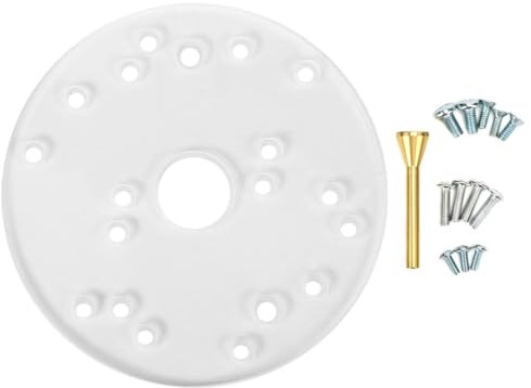 MUNEFE Router Base Plate, Router Guide Sub Base, Clear Acrylic Sub Base with Centering Pin Screws for Woodworking Auxiliary Tool