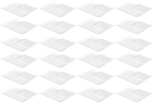 AC - Pack de 24 bandejas rectangulares con blonda - Cartón y Papel - Especial para Fiestas, presentación de postres - Material reciclable - 34 x 42 cm - Color Blanco
