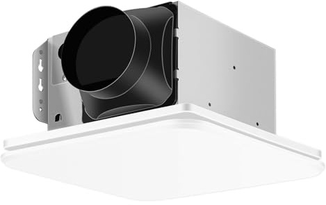 JOEAONZ Ventilateur extracteur de salle de bain 110 CFM avec grille cachée, 1,0 sons Urtra, système de ventilateur de plafond silencieux – Ventilateur extracteur d'air domestique pour maison/bureau