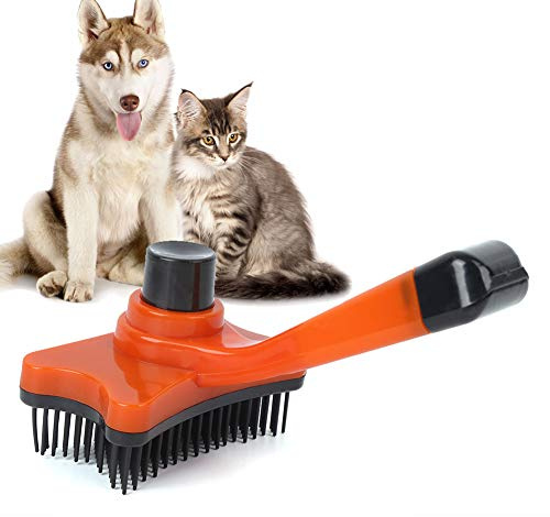 Self Cleaning Slicker Brush Pet Grooming with Button Hair Comb Massage Fur Shedding Clean Tangled Rubber for Dog Cat Horse Rabbit Cats Dogs Supplies