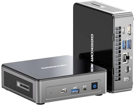 GEEKOM Mini PC Air12 mit Intel N150, 16GB DDR5 RAM 512GB PCIe SSD, 3-Jahre-Abdeckung, Mini Desktop Computer mit SD-Kartenleser, Win 11, 4K UHD(HDMI+DP), Kompakter Micro PC für Büro/Schule/Heimkino