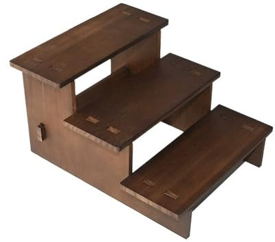 YGDLUCK Expositor de Joyas de Tres Niveles, pequeño, empalmable, Estilo Vintage, de Madera Maciza, con Escalera.