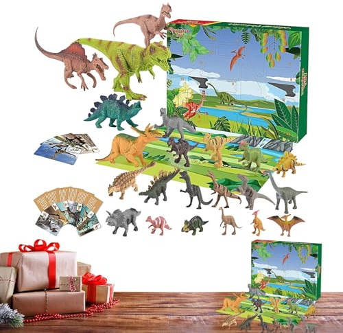 TQEBWUS Dinosaur , Dinosaur Figures with Interactive Accessories | 24 Days to Christmas Stocking Filling, Gift for Home Decor TV Stand