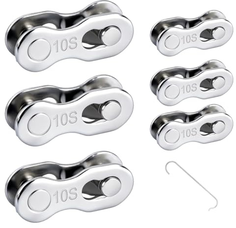 DIPZO Bicycle Chain Link Quick Release Master Link, 6 Pairs Reusable Bike Chain Lock, Compatible with Shimano Chains for Mountain and Road Bikes