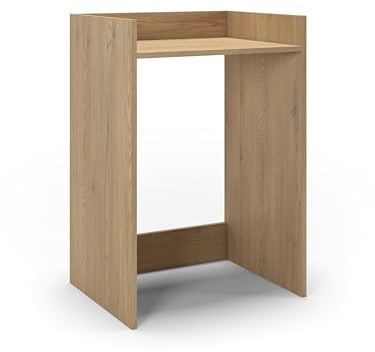 regalik Waschmaschinenumbauschrank mit Sperrholz und Ablage – Waschmaschinen und Trockner Schrank 90x65x54 cm - Waschmaschinenschrank mit Regalboden, Platzsparendes Badezimmermöbel, Cremona Torro Oak