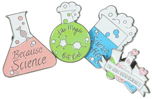 DOITOOL Épingle de Chimie Créative en Alliage 4pcs pour Paquet à Dos et Vêtements, Épingles Originales pour Professeurs et Amatrices de Science