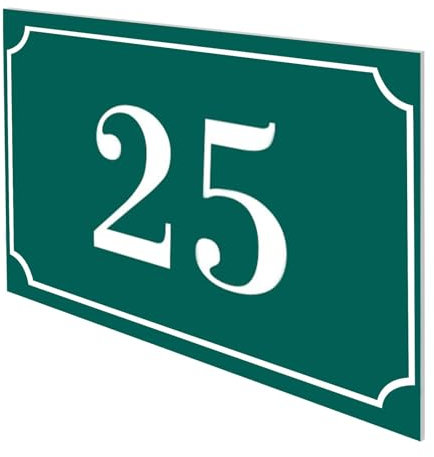 DECOHO - Numéro de boîte aux Lettres personnalisé Gravure Laser PVC - Vert foncé Chiffres Blancs - 12x8 cm adhésif 3M Facile à Poser - Vert
