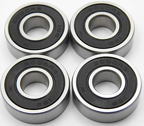 4 Stück Kugellager 6000 2RS / 10 x 26 x 8 mm, Rillenkugellager