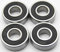 4 Stück Kugellager 6000 2RS / 10 x 26 x 8 mm, Rillenkugellager