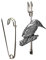 B5 Eisvogel Zinn Design auf einer 7,6 cm langen Brosche.