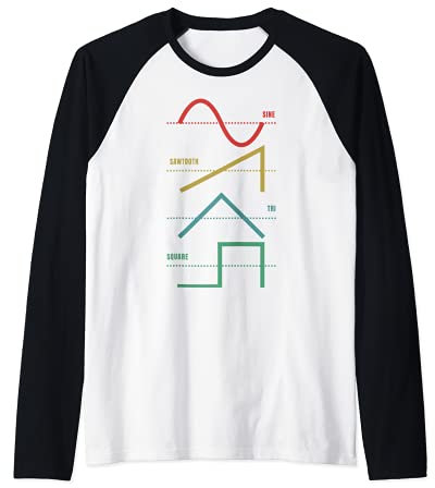 Vintage Analog Synthesizer Techno Waveform - Synth Nerd Raglan