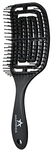 amathings Blow-Dry Brush Haarbürste Classic Föhn-, Entwirrungs- und Massagebürste Paddle für schnelles anti ziep entwirren und föhnen