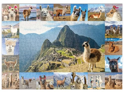 MyPuzzle Lamas und Alpakas - Collage No. 1 - Premium 500 Teile Puzzle - MyPuzzle Sonderkollektion von Starnberger Spiele