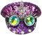 COSDREAMER Herren Steampunk Zylinder Hüte Pailletten Brille Militär Cap Punk Halloween Klassische Armee Militär Cap purple