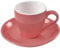 ionEgg Tazza da caffè in porcellana con piattino, tazza da caffè espresso, 80 ml, rosa