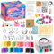 Caydo 587 Stück Polymer Clay Schmuckset mit 2-lagiger Box, 24 Farben Clay, Ohrringausstecher, Zubehör und Werkzeuge für Kinder und Erwachsene zur Herstellung von Ohrringen
