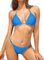 SHEKINI Damen Bikini Set Klassischer Triangel Rückenfrei Bikinioberteil Verstellbare Bademode Brasilianer Niedrige Taille Tanga Bikinihose Zweiteiliger Badeanzug（M,Himmelblau）