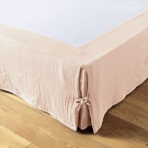 Cache sommier 160x200 cm Gaze de Coton Guimauve