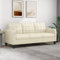 Willood 3 Sitzer Sofa 180cm Couch Loungesofa für Wohnzimmer Wohnung Schlafzimmer Kunstleder Creme