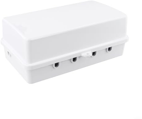 URPIZY Boîtier électrique résistant aux intempéries pour multiprises, boîtier extérieur à 6 prises, design spacieux, étanche à la pluie avec port de drainage, construction en ABS