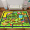 AKUNRUG Kinderteppich,150×100 cm Autoteppich für Spielzeugautos, Bauernhofleben, Straßenverkehr für Spielzimmer, Kinderauto-Straßenteppich, Dorfkarte, Spielmatte Spielteppich für Kleinkinder