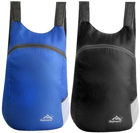 Husalsea 2 Stücke rucksack, faltrucksack ultraleicht, Wasserdichtes Rucksack, wanderrucksack, kleiner rucksack, Geeignet zum Campen, Reisen, Radfahren, Sport und Klettern