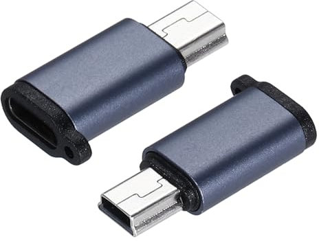 sourcing map 2Pcs USB C to Mini USB Adapter, USB C Female to Mini USB Male Converter Adapter for Laptop PC Phone Car
