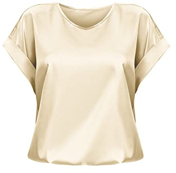 Cocila Maglietta A Maniche Corte in Raso A Maniche Corte da Donna Primavera Ed Estate T-Shirt Girocollo Casual Allentata Body Manica Lunga Magliette con Scritte Spiritose Donna Maglie Curvy Offerta