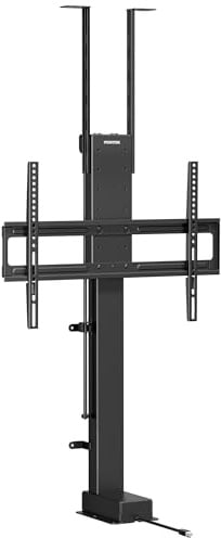 monTEK TV Lift Elektrisch für 43-88 Zoll bis 60kg, VESA 600x400, 120cm Hub | mit Funkfernbedienung, App & Sprachsteuerung, Höhenverstellbarer Motorisierte TV Halterung, Decken-/Bodenmontage