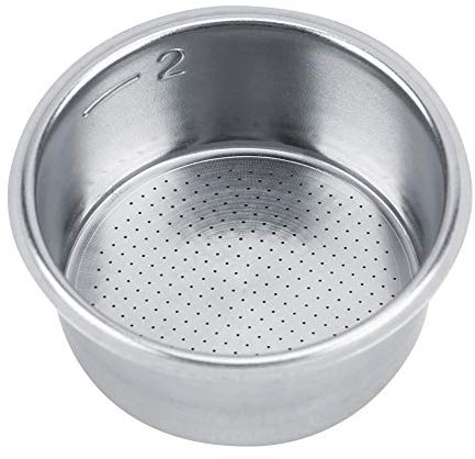 Coffee Filter Basket Silver Stainless Steel Strainer, 2 Cups 51mm Non Pressurized Filter Basket Strainer for Espresso Machines Accessories