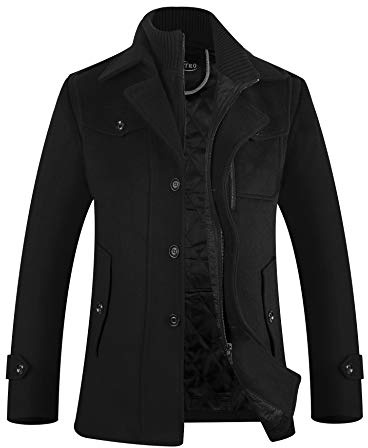 APTRO Men's Wool Coat 80% Wool Padded Business Overcoat | 80% wool blend, warm padded design; for business, office, commuting and smart-casual winter wear