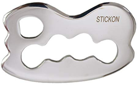 STICKON Gua Sha Schaber-Massage-Werkzeug aus Edelstahl, tolles Weichgewebe, Mobilisationswerkzeug (STICKON-01)