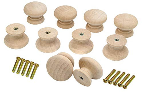 10 STÜCKE Runde Holz Schubladenknopf Unvollendete Schrank Möbel Schubladengriffe Pilzform Zieht Griffe Hardware für Schublade Kleiderschrank Kommode