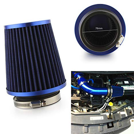 Madlife Garage Filtro dell'aria universale a cono ad alto flusso da 76 mm (nero, blu, rosso)