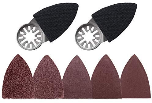 The Lord of the Tools 52Pcs Oscillating Multi Tool Finger Sanding Pads Accessories Kit 52x37x7mm Triangular Finger Sanding Pads & Sandpaper Universal Interface