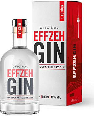 Original EFFZEH Gin | mit hochwertiger Geschenkverpackung | Handcrafted Gin | 500ml Einzelflasche | 42% vol | 1. FC Köln | Geschenkidee für echte FC Köln Fans