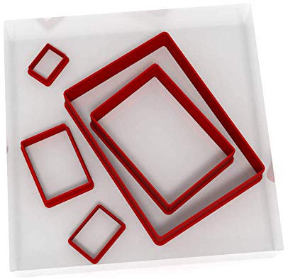 Set of 5 Rectangle Cutters Fondant Polymer Cookie Icing Crafts Clay