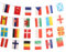 Wimpelkette EM Fußball EM 2021 Euro 2020 Top 24 Alle Nationen Flaggen Europakasse Dekoration Flaggen für Garten Bar Restaurant und Party