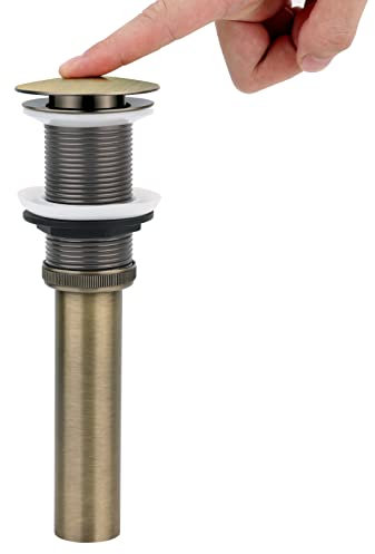 WasserRhythm Bonde à ressort pour lavabo de salle de bain sans trop-plein Bronze