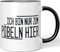 JUNIWORDS Tasse, Ich Bin nur zum Pöbeln Hier, Wähle Farbe, Schwarz