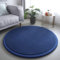 Loartee korallenrote Samtmatte Teppich Rund, als Krabbeldecke fürs Kind,2,5cm Dicker Kinderteppich,Navy blau,180cm